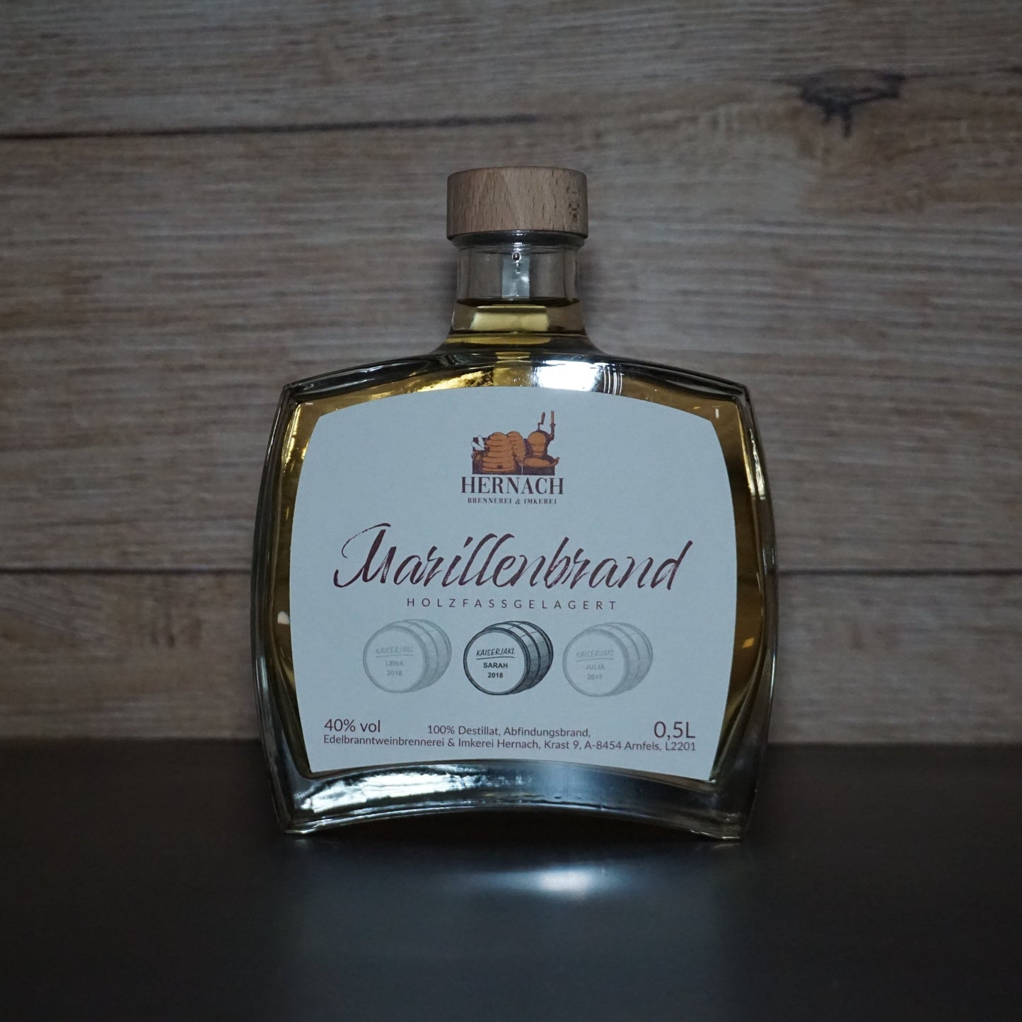 Marillenbrand Sarah vom Holzfass 0,5 Liter